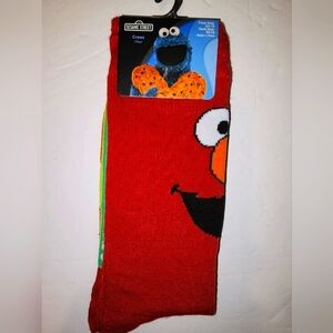 4/$25 New Sesame Street Elmo Socks Unisex Gender Neutral Novelty Socks